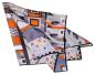 Preview: Tuch Seide Satin 90X90 Geometrisch Orange Grau Weiss Schwarz